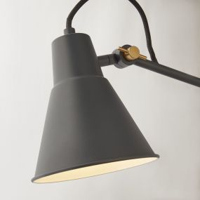 Searchlight Swing - wandverlichting met trekschakelaar - 14 x 77 cm - grijs