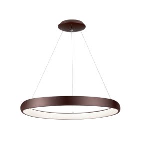 Nova Luce Albi - hanglamp - Ø 61 x 120 cm - 50W dimbare LED incl. - koffie bruin