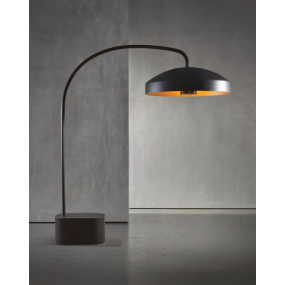 Heatsail Disc - staanlamp met afstandsbediening en verwarmingsfunctie -  ø 100 x 63 x 250 cm - IP43 - zwart