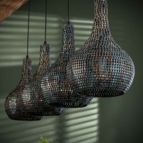 Vico Armor - Hanglamp 4L - 140 x 25 - 150 cm - Zwart bruin