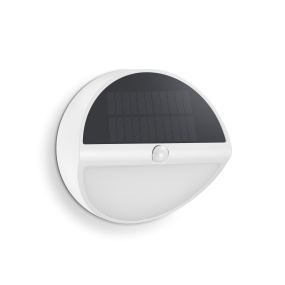 Century Italia Aura - buiten wandlamp op zonne-energie met sensor - Ø 20 x 9,7 cm - 5W LED incl. - IP54 - wit