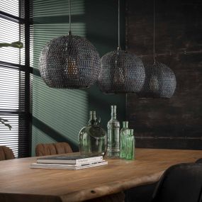 Vico Armor - hanglamp - 128 x 30 x 150 cm - zwart bruin
