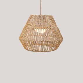New Garden Sisine - buiten hanglamp met oplaadbare lichtbron en afstandsbediening -  Ø 40 x 300 cm - 9W LED incl. - IP54 - rotan
