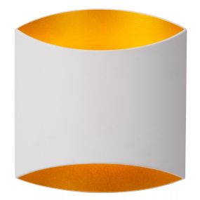 Lucide Diletta - wandverlichting - 16 x 8 x 18 cm - wit/goud