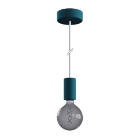 Creative Cables Eiva - buitenhanglamp met siliconen plafondbevestiging - Ø 12,5 x 164,5 cm - IP65 - petrol