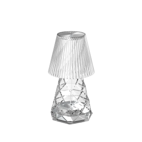 New Garden Lola 20 Lux - oplaadbare tafellamp via USB-kabel - 1,5W LED incl. - Ø 11 x 20 cm - IP54 - transparant