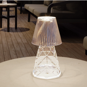 New Garden Lola 20 Lux - oplaadbare tafellamp via USB-kabel - 1,5W LED incl. - Ø 11 x 20 cm - IP54 - transparant