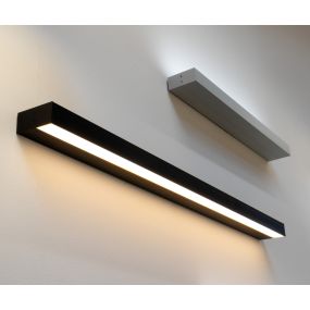 Lichtkoning Wall Line - wandlamp - 3,3 x 7 cm profiel - 19,2W LED per meter - zwart - IP20