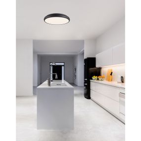 Nova Luce Gap - plafondverlichting - Ø 51 x 9 cm - 50W LED incl. - zwart