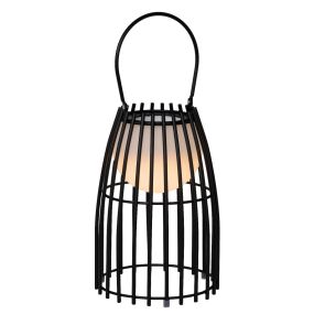Lucide Fjara -  oplaadbare buiten tafellamp - 17 x 17,5 x 25 cm - 0,3W LED incl. - IP44 - zwart