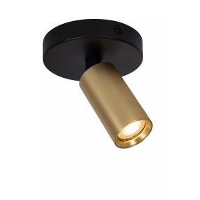 Lucide Ritmo - opbouwspot - Ø 10 x 11,1 cm - zwart met goud