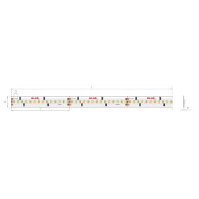 KLUS LED strip - 1,0 cm breed, 500cm lengte - 24Vdc - dim to warm - 14,4W LED per meter - 252 LEDs per meter - IP20 - 2700-5000K