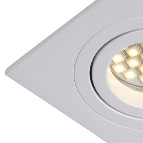Lucide Tube II Square - inbouwspot - Ø 92 mm, 82 mm inbouwmaat - wit