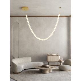 Nova Luce Perla - hanglamp - 115 x 131 cm - 69W dimbare LED incl. - goud