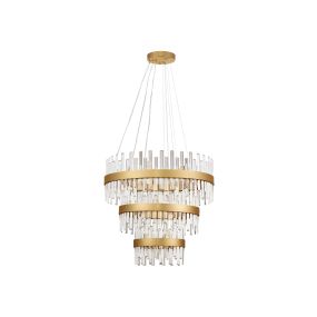 Nova Luce Crown - hanglamp - Ø 75 x 200 cm - satijn goud
