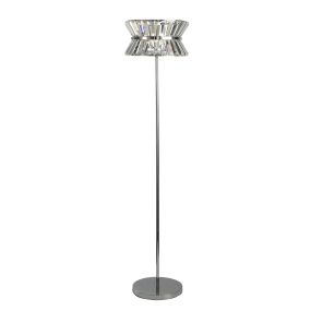 Searchlight Uptown - vloerlamp - Ø 34 x 150 cm - chroom en transparant