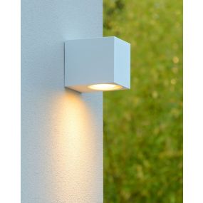 Lucide Zora 1 - buiten wandverlichting - 6,5 x 9 x 8 cm - 5W dimbare LED incl. - IP44 - wit