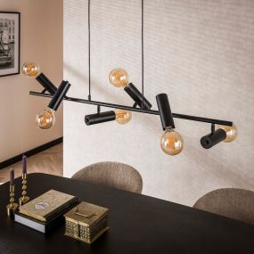 Vico Stick 6L - hanglamp - 110 x 20 x 150 cm - houtskool