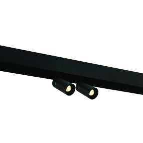 ONE Light magnetisch railsysteem MINI, MIDI & MAXI - railspot 2L - Ø 3,5 x 7,2 cm - 2 x 6W LED incl. - zwart