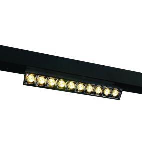 ONE Light magnetisch railsysteem MAXI - kantelbare linear - railspot - 27 x 3,4 x 9,5 cm - 22W LED incl. - zwart met zilveren reflector