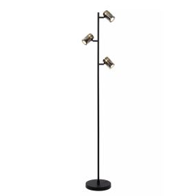 Lucide Upton - vloerlamp - Ø 23 x 154 cm - gerookt
