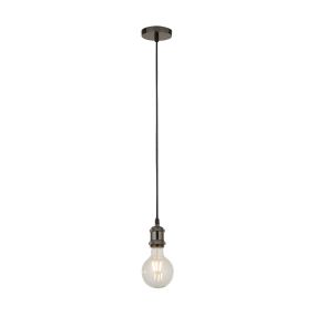 Searchlight Suspension - hanglamp - Ø 9,8 x 150 cm - zwart chroom