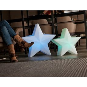 New Garden Nova 60 Christmas Star - oplaadbare tafellamp op zonne-energie met afstandbediening - 62 x 57 x 25,6 cm - 5W RGB LED incl. - IP65 - wit