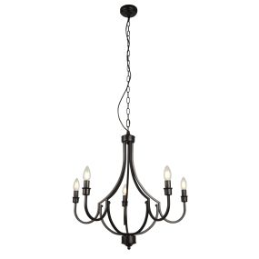 Searchlight Lodge - luster - Ø 65 x 120 cm - zwart