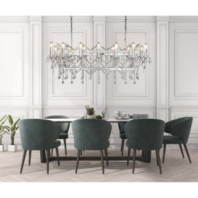 Searchlight Florence - hanglamp - 128 x 40 x 150 cm - chroom