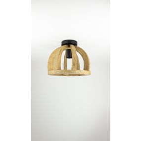 Vico Wooden Bars ALT - plafondverlichting - Ø 30 x 24 cm - mango hout en zwart