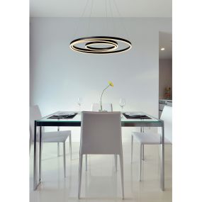 Lucide Triniti - hanglamp - Ø 80 x 135 cm - 136W dimbare LED incl. - zwart