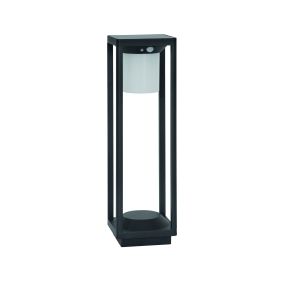 Nova Luce Loveto - draagbare vloerlamp met sensor op zonne-energie - 14,5 x 14,5 x 50 cm - 1,5W dimbare LED incl. - IP65 - antraciet