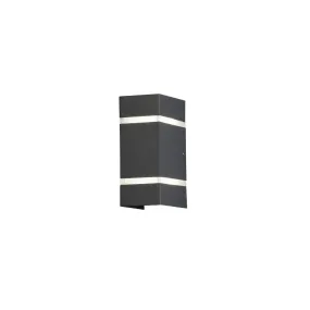 Konstsmide Cremona - buiten wandlamp - 8,5 x 11,5 x 19,5 cm - 6W LED incl. - IP54 - antraciet
