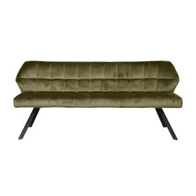 Vico - eetkamerbank - 180 x 59 x 84 cm - groen velours
