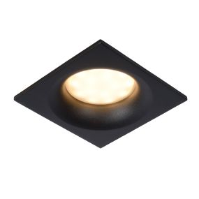 Lucide Ziva - inbouwspot - 85 x 85 mm, Ø 75 mm inbouwmaat - IP44 - zwart