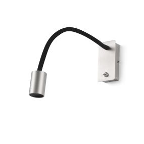 Faro Leser - wandverlichting met schakelaar - 46 x 12 cm - 5W LED incl. - satijn nikkel