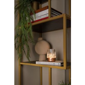 Lucide Lili - set van 3 oplaadbare tafellampen - Ø 8 x 10,3 cm - 3W dimbare LED incl. - koper