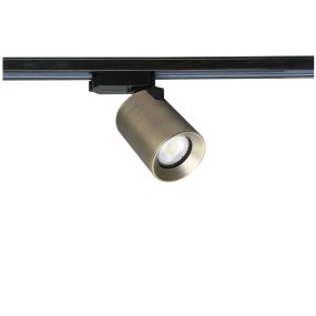 Artdelight Megano - railspot 1-fase rail - Ø 7 x 13 cm - antiek brons