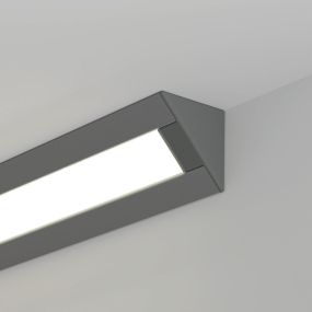 Klus Pac-alu - hoek ledprofiel - 3,04 cm breed met 1,31cm vensterbreedte - geanodiseerd zilver