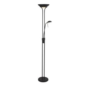 Searchlight Mother & Child - staanlamp met leeslamp - Ø25,4 x 180 cm - 15,5W + 5W dimbare LED incl. - mat zwart
