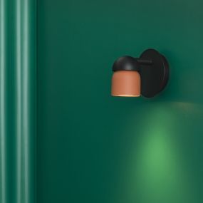 Faro Coco - opbouwspot 1L - Ø 10 x 10 cm - zwart en terracotta