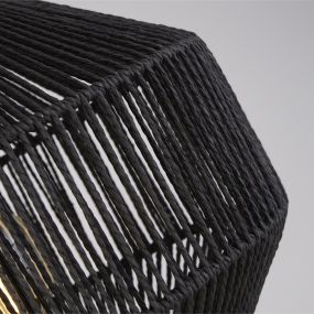 Searchlight Wicker - staanlamp - 155 cm - mat zwart