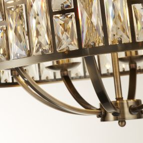 Searchlight Bijou - hanglamp - Ø 64 x 150 cm - antiek messing en champagne