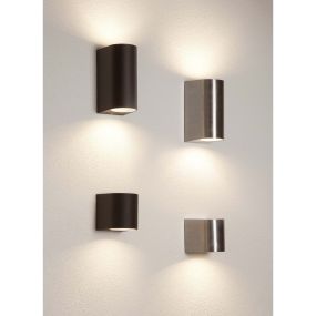 Searchlight Stratton - buiten wandverlichting - 7 x 8 cm - IP44 - satijn zilver