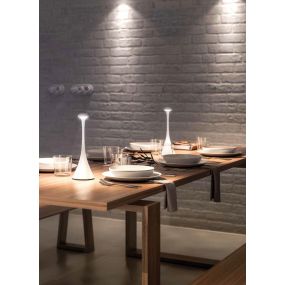 VK lighting Trumpet - buiten tafellamp - Ø 5 x Ø 9 x 29,2 cm - 2,2W dimbare led incl. - IP54 - roestbruin