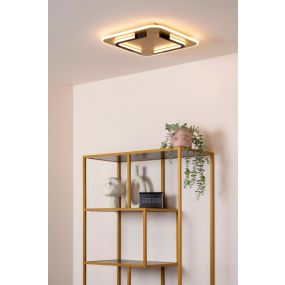 Lucide Andreas - plafondlamp - 40,5 x 40,5 x 5,1 cm - 30W LED incl. - goud