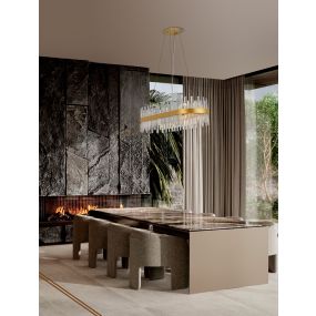 Nova Luce Crown - hanglamp - 36 x 120 cm - satijn goud