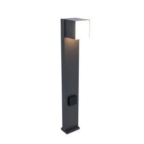Lutec Cuba - tuinpaal met stekker (met aarding) - 23,7 x 11 x 75 cm - 12,2W LED incl. - IP54 - donkergrijs