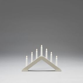 Konstsmide kerstverlichting - houten kerst kandelaar - 40,5 x 5 x 26,5 cm - mat beige