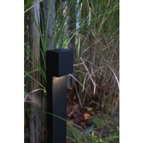 Lutec Gemini XF -  tuinpaal - 9,2 x 11 x 65 cm - 9W LED incl. - zwart - warm wit